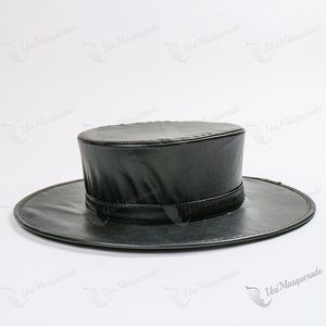 Black Steampunk Plague Doctor Costume Dress Up Accessory Flat Top Hat Cosplay